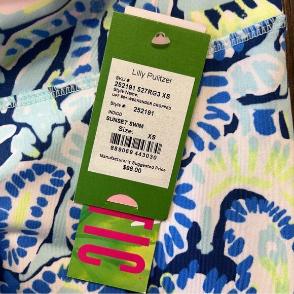 🆕 Lilly Pulitzer luxletic UPF 50+ weekender crops in sunset swim SZ XS - Picture 6 of 6
